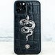 Premium iPhone Metal Snake CROC - кожаный чехол iPhone со змеей, Чехол, Иваново,  Фото №1