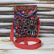Сумки и аксессуары handmade. Livemaster - original item Phone Bag, Red, Phone Case with Pocket. Handmade.