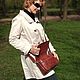  Women's leather bag brown-red Spring. Crossbody bag. Natalia Kalinovskaya. My Livemaster. Фото №4