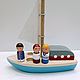 Yacht with men wooden toy. Play sets. Shop Grizunok teether. My Livemaster. Фото №4