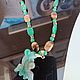 beads: Pendant with carved Agate fish on Malachite and Tiger eye beads. Beads2. Rimliana - the breath of the nature. My Livemaster. Фото №4