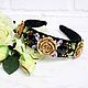 The band with roses is embroidered with stones in the style of Dolce Gabbana, Headband, Moscow,  Фото №1