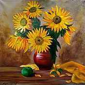 Картины и панно handmade. Livemaster - original item Sunflowers in a vase. Handmade.