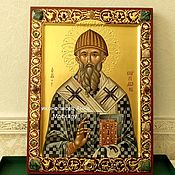 Картины и панно handmade. Livemaster - original item Icon of St. Spyridon of trimythous. Buy an icon of Spiridon. Handmade.