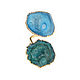Кольцо с кварцем, кольцо с крупными камнями, сине- зеленое кольцо, Кольца, Москва,  Фото №1