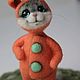Кот, заяц, кот в костюме зайца. Войлочная игрушка. ТЕПЛАЯ ШЕРСТКА. Интернет-магазин Ярмарка Мастеров.  Фото №2