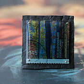 Украшения handmade. Livemaster - original item Pin brooch: with the stamp in epoxy resin 