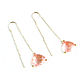 Long Pink Earrings, Transparent Grapefruit Chain Earrings. Thread earring. Irina Moro. My Livemaster. Фото №4