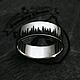 Кольцо серебро Лес 925 ширина 10 мм, Фаланговое кольцо, Кострома,  Фото №1