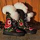 Boots lace up Red flower 2. Felt boots. wool gifts. Online shopping on My Livemaster.  Фото №2