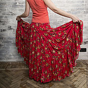 Одежда handmade. Livemaster - original item Skirt from staple the Provence (coral red). Handmade.