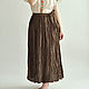Заказать Falda de lino marrón Campesino. Skirt Priority (yubkizakaz). Ярмарка Мастеров. . Skirts Фото №3