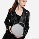 Grey round shoulder bag made of genuine leather. Crossbody bag. LOLA BROWN. Online shopping on My Livemaster.  Фото №2