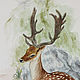 Deer, watercolor, landscape watercolor. Pictures. Faina-art. Online shopping on My Livemaster.  Фото №2