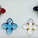 Подвеска Swarovski Cross Aquamarine, red volcano, black, silver 24мм. Серьги классические. TLN North. Ярмарка Мастеров.  Фото №4