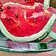 Painting Watermelon Watermelon slices still life oil on canvas. Pictures. Yulia Berseneva ColoredCatsArt. Online shopping on My Livemaster.  Фото №2