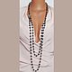 long necklace with pendant beads, black pearls, Necklace, Moscow,  Фото №1