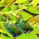 Серьги Swarovski Geometry Bermuda Blue. Серьги классические. TLN North. Ярмарка Мастеров.  Фото №8