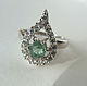 Silver ring with emerald and cubic Zirconia, Rings, Pyatigorsk,  Фото №1