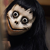 Субкультуры handmade. Livemaster - original item Momo mask with WIG(Hair) Momo cosplay Killer Horror Nightmare. Handmade.