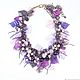 In the shade Pearl Plum. Necklace of natural pearls and amethysts, Necklace, St. Petersburg,  Фото №1