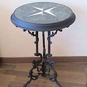 Винтаж handmade. Livemaster - original item Antique Round Table in the Italian Style Marble Cast iron Kasli. Handmade.