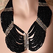 Винтаж handmade. Livemaster - original item Beads coral black INDIA vintage necklace 1960. Handmade.