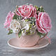 Цветочная композиция в чашечке №20 – заказать на Ярмарке Мастеров ...