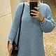 Платье вязаное из шерсти женское голубое. Платья. Sweater Star Вязание на заказ.. Ярмарка Мастеров.  Фото №5