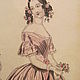 Винтаж: 1841 Paris Fashions Старинная гравюра Моды Акварель. Картины винтажные. VERY GOOD DAY. Ярмарка Мастеров.  Фото №5
