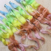 Материалы для творчества handmade. Livemaster - original item Hair for dolls is natural. ( Ombre 5 colors). Handmade.