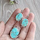 Turquoise (earrings and ring) (1406). Jewelry Sets. The Precious Casket. Online shopping on My Livemaster.  Фото №2