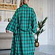 Женский домашний костюм в клетку из натурального хлопка  фуле GREEN. Домашние костюмы. Александра Майская. Ярмарка Мастеров.  Фото №6