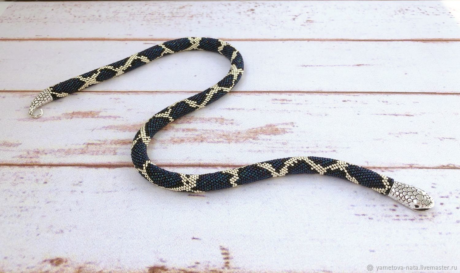 String of beads Blue Snake, Necklace, Abakan,  Фото №1