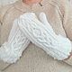  Варежки женские вязаные из шерсти с альпакой. Варежки. Наталья  Malinka_Knitwear/ Вязание. Ярмарка Мастеров.  Фото №6