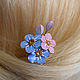 Studs little forget-me-nots. Hairpin. PandaStudio (glossyfleur). My Livemaster. Фото №4