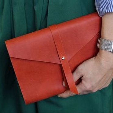Канцелярские товары ручной работы. Ярмарка Мастеров - ручная работа Красный кожаный блокнот а5 на кольцах из натуральной кожи Crazy Horse. Handmade.