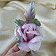 Brooch-boutonniere handmade flower from fabric rosebud Barbara. Brooches. LIUDMILA SKRYDLOVA (flower glade). Online shopping on My Livemaster.  Фото №2