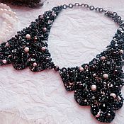Аксессуары handmade. Livemaster - original item Choker-collar with pearl  "Color of night ". Handmade.