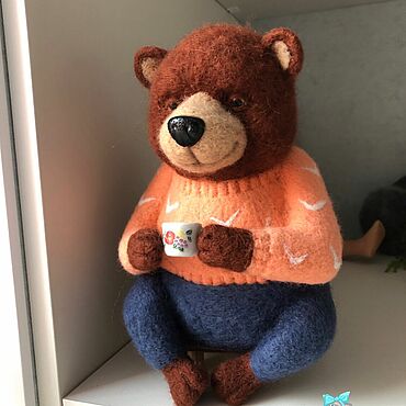 Куклы и игрушки ручной работы. Ярмарка Мастеров - ручная работа Потапыч, валяный медведь. Handmade.