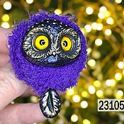 Украшения handmade. Livemaster - original item Brooch Owl purple. Handmade.