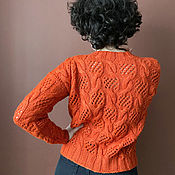 Джемпер вязаный, вязаный свитер"АГАТА"из мериносовой шерсти