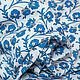 Ситец "Синие цветы на белом", 1052214. Ткани. Итальянские ткани. Интернет-магазин Ярмарка Мастеров.  Фото №2