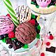 Баночка для напитков с мороженым и ягодами из полимерной глины, Кружки и чашки, Рыбинск,  Фото №1