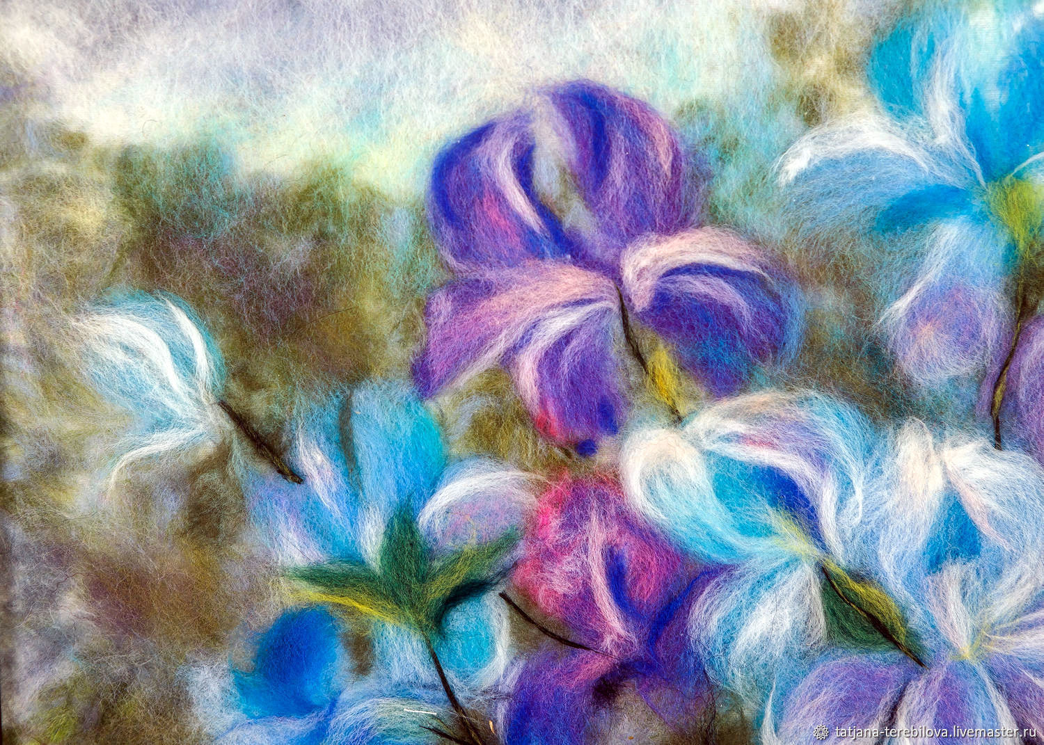 Шерстяная акварель цветы Анны Синьковой