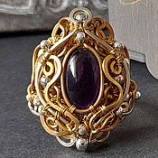 Украшения handmade. Livemaster - original item Ring women`s ring with amethyst purple 
