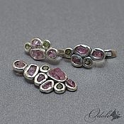 Украшения handmade. Livemaster - original item Silver 925 earrings and pendant with spinel and peridot Pink dawn. Handmade.