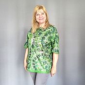 Одежда handmade. Livemaster - original item Sweatshirts: a jacket made of silk and wool Summer greens. Handmade.