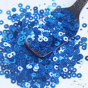 Материалы для творчества handmade. Livemaster - original item Sequins 3 mm k13 Blue glossy 2 g. Handmade.