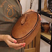 Набор: Глиняный чайник для плиты с орнаментом горы и 2 гладкие кружки